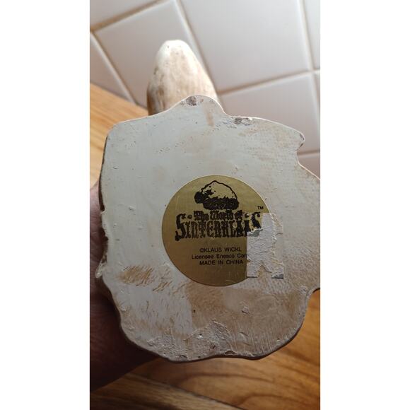 Vintage Christmas Klaus Wickl Chalk Santa Claus Riding A Polar Bear Figurine‎ 9” - Picture 3 of 8